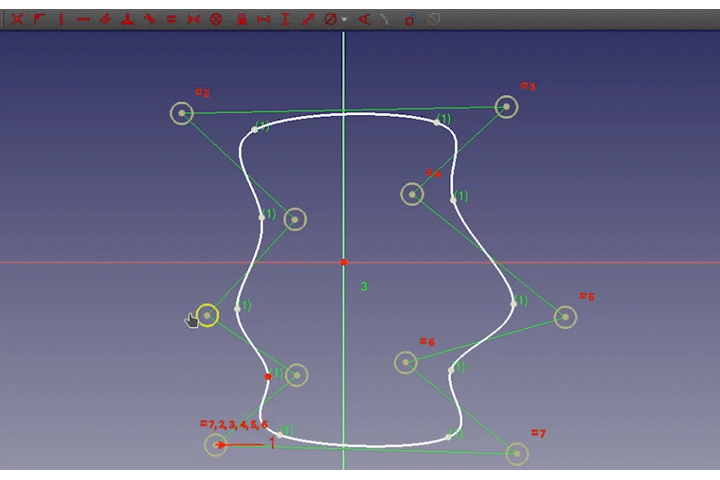 Editing a spline in Sketcher Editing a spline in Sketcher