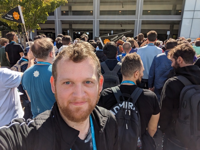 Cheeky reverse shot while waiting for the group photo Recap: GSoC 2023 Mentor Summit 2