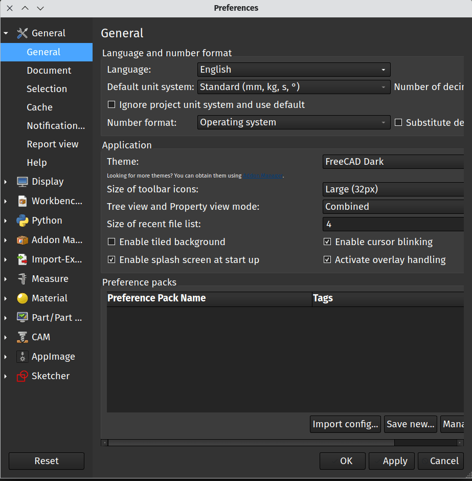 Freecad preferences Freecad preferences