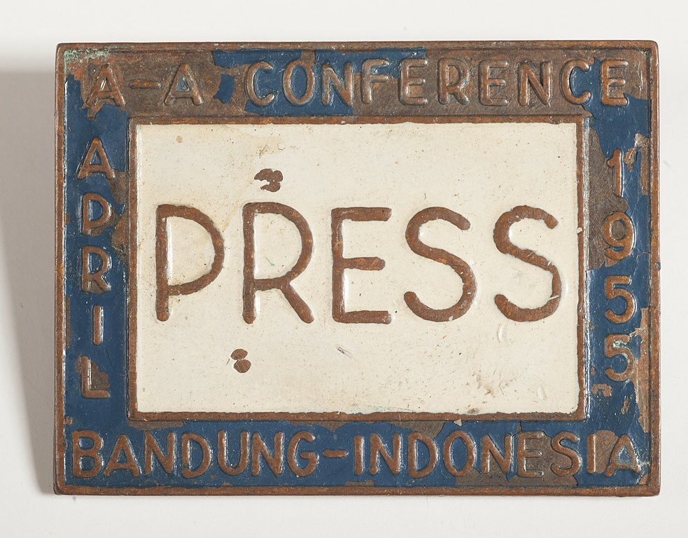 Ethel Lois Payne press pin Asian African Conference 1955 Ethel Lois Payne press pin Asian African Conference 1955